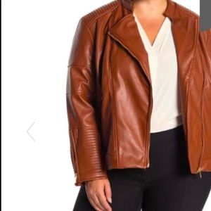 Leather Moto Jacket Plus